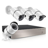 Ansjer 2K HD H.265+ POE NVR Security Camera System, 4 Channel Video Recorder with 4 HD 5.0MP Outdoor/Indoor Bullet Cameras IP66, 100FT Night Vision, Motion Detection Email Alert, Internet & Smartphone Viewing