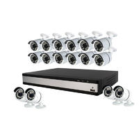 Ansjer 1080P HD H.264 Home Security Camera System, 16 Channel DVR Recorder with 16 HD 2.0MP Outdoor/Indoor Surveillance Cameras IP66, 100FT IR Night Vision, Motion Email Alert